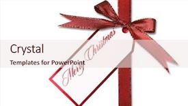  Presentation with merry christmas - Presentation with holiday gift tag and bow background and a lemonade colored foreground