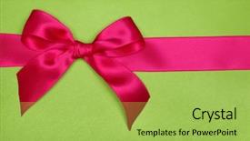  Presentation with cancer lemon green ribbon - Presentation featuring holiday gift wrap - red satin ribbon with bow background and a  colored foreground