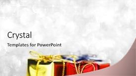 Presentation with glitter - Slide deck having holiday gifts over shiny glitter background with stars background and a white colored foreground