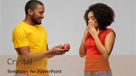  Presentation with happy holiday - Presentation design consisting of holiday-greeting-and-people-concept background and a gold colored foreground