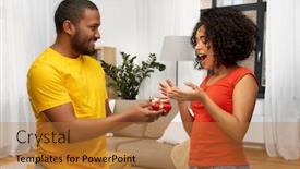  Presentation with happy holiday - Slide set consisting of holiday-greeting-and-people-concept background and a gold colored foreground