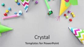  Presentation with top hat - PPT theme featuring holiday hats and decor background and a light gray colored foreground