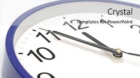  Presentation with clock - Beautiful PPT layouts featuring holiday hours sign - blue wall clock five minutes backdrop and a  colored foreground