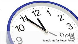  Presentation with five sided blue to white - Beautiful PPT theme featuring holiday hours sign - blue wall clock five minutes backdrop and a  colored foreground