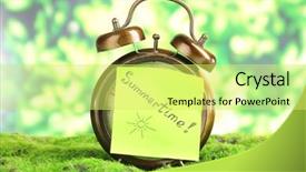  Presentation with grass - Audience pleasing slides consisting of holiday hours sign - summertime old clock on grass backdrop and a  colored foreground