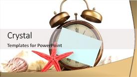  Presentation with sand clock - Cool new presentation theme with holiday hours sign - summertime old clock on sand backdrop and a lemonade colored foreground