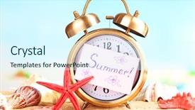  Presentation with sand clock - Cool new presentation with holiday hours sign - summertime old clock on sand backdrop and a cool aqua colored foreground