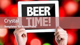  Presentation with once upon a time text - Cool new slide deck with holiday hours sign - tablet pc with text beer backdrop and a  colored foreground