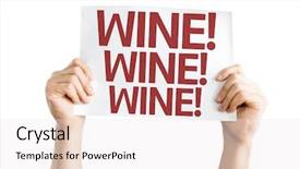  Presentation with wine - Theme enhanced with holiday hours sign - wine card isolated on white background and a  colored foreground