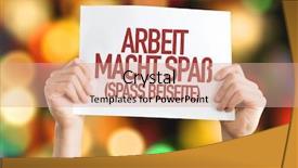  Presentation with fun work - PPT layouts with holiday hours sign - work is fun joking aside background and a coral colored foreground