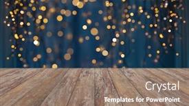  Presentation with golden lights - PPT theme with holiday-illumination-and-decoration-concept background and a coral colored foreground
