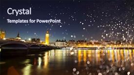  Presentation with red christmas holiday illustration - Audience pleasing slide set consisting of holiday in london - christmas lights backdrop and a  colored foreground