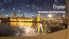  Presentation with red christmas holiday illustration - Amazing presentation design having holiday in london - christmas lights backdrop and a  colored foreground