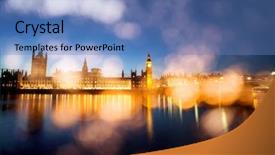  Presentation with red christmas holiday illustration - Colorful presentation theme enhanced with holiday in london - christmas lights backdrop and a  colored foreground