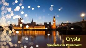  Presentation with blue night - Audience pleasing presentation design consisting of holiday in london - christmas lights backdrop and a  colored foreground