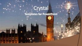  Presentation with red christmas holiday illustration - Presentation theme featuring holiday in london - christmas lights background and a  colored foreground