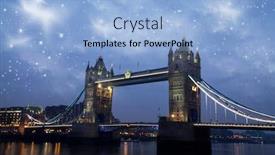  Presentation with london - Cool new PPT theme with holiday in london - christmas background with the london bridge under snowy sky backdrop and a light blue colored foreground