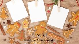  Presentation with christmas frames - Audience pleasing PPT theme consisting of blank christmas photo frames backdrop and a coral colored foreground