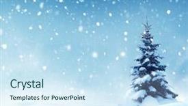  Presentation with purple night in the winter - Presentation theme consisting of christmas background with snow winter background and a sky blue colored foreground