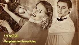  Presentation with black christmas party - Colorful presentation enhanced with black and white retro old backdrop and a tawny brown colored foreground