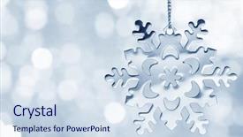  Presentation with blue sparkle - PPT theme with silver blue snowflake against shimmering background and a sky blue colored foreground