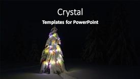  Presentation with winter landscape winter tree - Presentation design featuring holiday-landscape-with-christmas-tree background and a black colored foreground