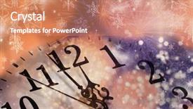  Presentation with year end - Beautiful presentation theme featuring holiday lights - new year backdrop and a coral colored foreground