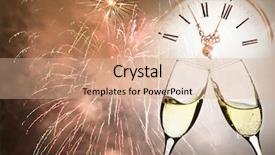  Presentation with new years eve - Presentation with holiday lights and clock background and a coral colored foreground