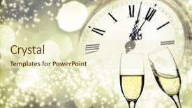  Presentation with vintage clock - Amazing slide deck having holiday lights and clock backdrop and a cream colored foreground