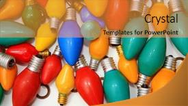  Presentation with orange 1950s - Cool new PPT theme with holiday lights on white 1950 backdrop and a gold colored foreground