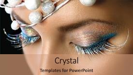  Presentation with christmas party - Cool new PPT theme with holiday make-up closeup christmas backdrop and a coral colored foreground