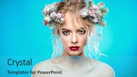  Presentation with christmas tree - Amazing slide set having holiday make-up over blue backdrop and a cyan colored foreground