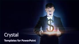  Presentation with cylinder - Slides enhanced with holiday magic money - man magician with cylinder hat background and a  colored foreground