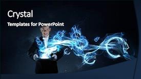  Presentation with cylinder - Colorful PPT layouts enhanced with holiday magic money - man magician with cylinder hat backdrop and a black colored foreground
