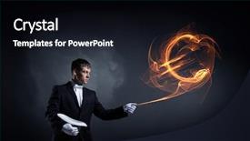  Presentation with cylinder - Slides enhanced with holiday magic money - man magician with cylinder hat background and a  colored foreground