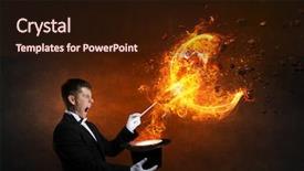  Presentation with cylinder - Colorful slides enhanced with holiday magic money - man magician with cylinder hat backdrop and a  colored foreground