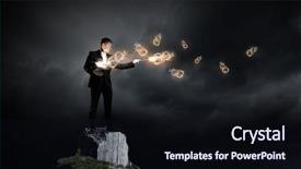  Presentation with cylinder - Beautiful slides featuring holiday magic money - man magician with cylinder hat backdrop and a  colored foreground