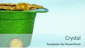  Presentation with magic - Cool new theme with holiday magic money - st patricks day leprechaun hat backdrop and a cool aqua colored foreground
