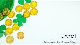  Presentation with st patricks day - Beautiful slide deck featuring holiday magic money - st patricks day leprechaun hat backdrop and a cool aqua colored foreground