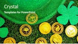  Presentation with hat - Audience pleasing theme consisting of hat shamrocks and chocolate gold backdrop and a forest green colored foreground