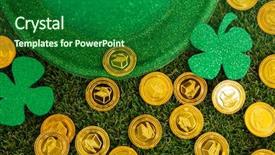  Presentation with st patricks day - PPT layouts having holiday magic money - st patricks day leprechaun hat background and a forest green colored foreground