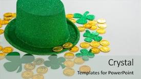 Presentation with magic - Theme with holiday magic money - st patricks day leprechaun hat background and a  colored foreground
