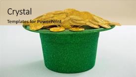  Presentation with st patricks day - Audience pleasing PPT layouts consisting of holiday magic money - st patricks day leprechaun hat backdrop and a  colored foreground