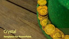  Presentation with hat - Beautiful slide deck featuring holiday magic money - st patricks day leprechaun hat backdrop and a tawny brown colored foreground