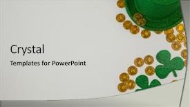  Presentation with white gold - Audience pleasing presentation theme consisting of holiday magic money - st patricks day leprechaun hat backdrop and a  colored foreground