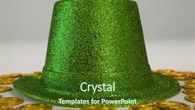  Presentation with white gold - PPT layouts with holiday magic money - st patricks day leprechaun hat background and a  colored foreground