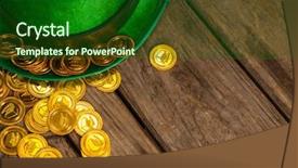  Presentation with hat - Slide deck having holiday magic money - st patricks day leprechaun hat background and a forest green colored foreground