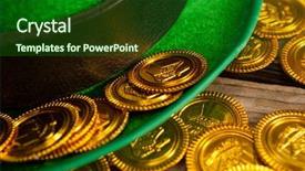  Presentation with hat - PPT theme featuring holiday magic money - st patricks day leprechaun hat background and a  colored foreground