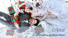  Presentation with luxury fashion - Slide deck featuring holiday-mood-beautiful-couple background and a light blue colored foreground