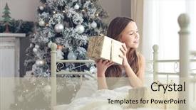  Presentation with child tree - Colorful slide deck enhanced with holiday morning enjoing with presents backdrop and a soft green colored foreground